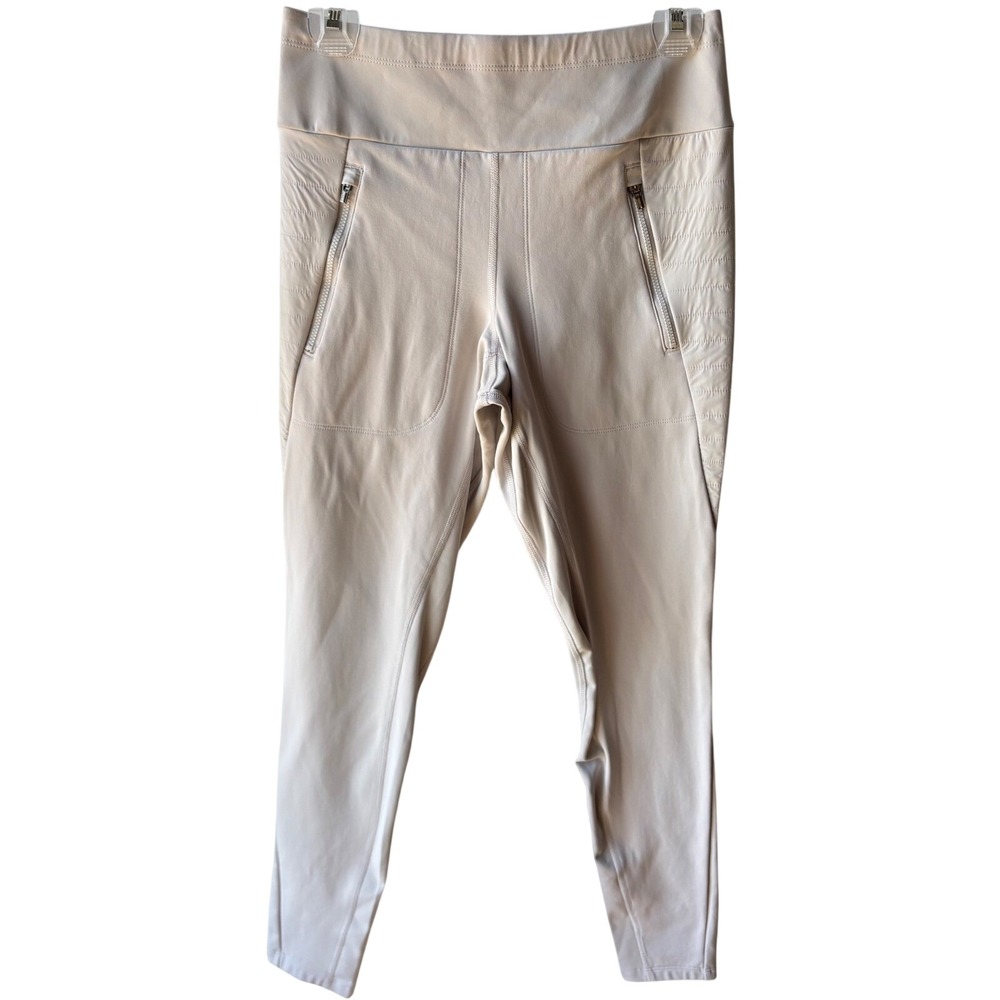 Athleta Peak‎ Hybrid Fleece Tight Leggings Womens S Off White Quilted Insulated